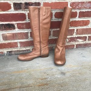 Nine West tan leather riding boots Sz 7.5